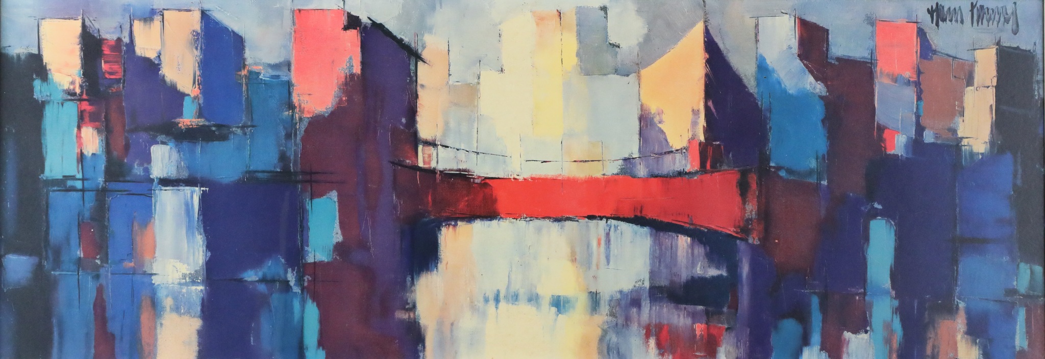 Kunstdruck, BxH 90x33 cm (sichtbar), in der Platte sign.