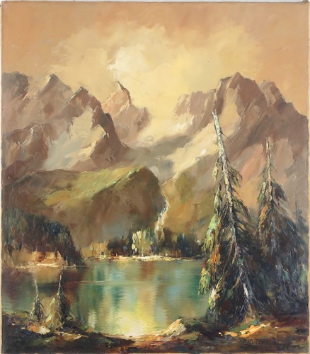 Öl / Lw., HxB 80x70,5 cm, sign.