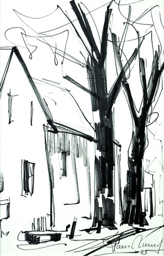 Filzstift / Papier, HxB PP 29,6x19,1 cm, sign./dat. 83