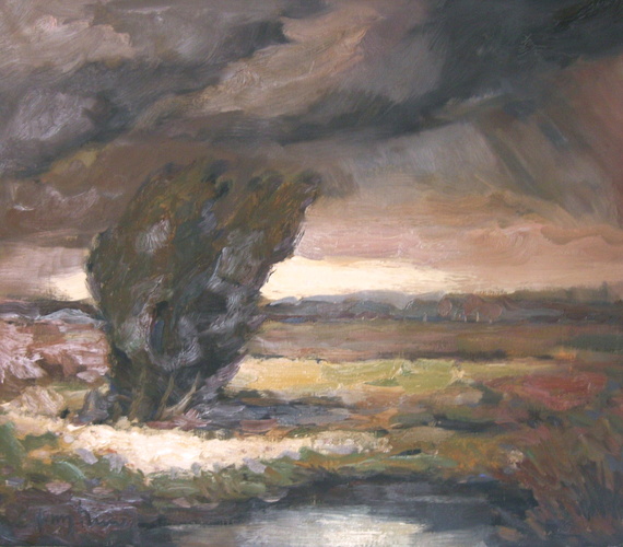 Öl / Lw., BxH 80x70 cm, sign.