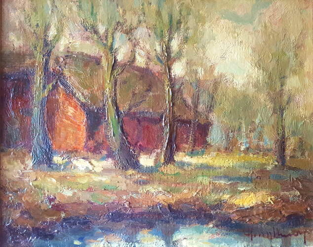 BxH 50x40 cm, sign. - Dieses Bild - Öl auf hellem Jute-Gewebe, sehr pastös gemalt - habe die Käuferin etwa 1970 direkt bei Hans Nowak erworben... 