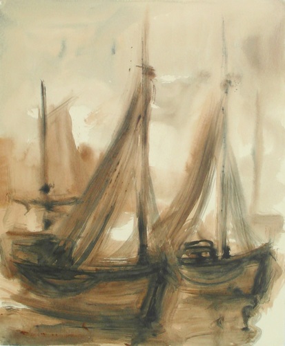 Pinselzeichnung / Papier, HxB 48x40 cm, nicht sign., bei HN direkt gekauft
