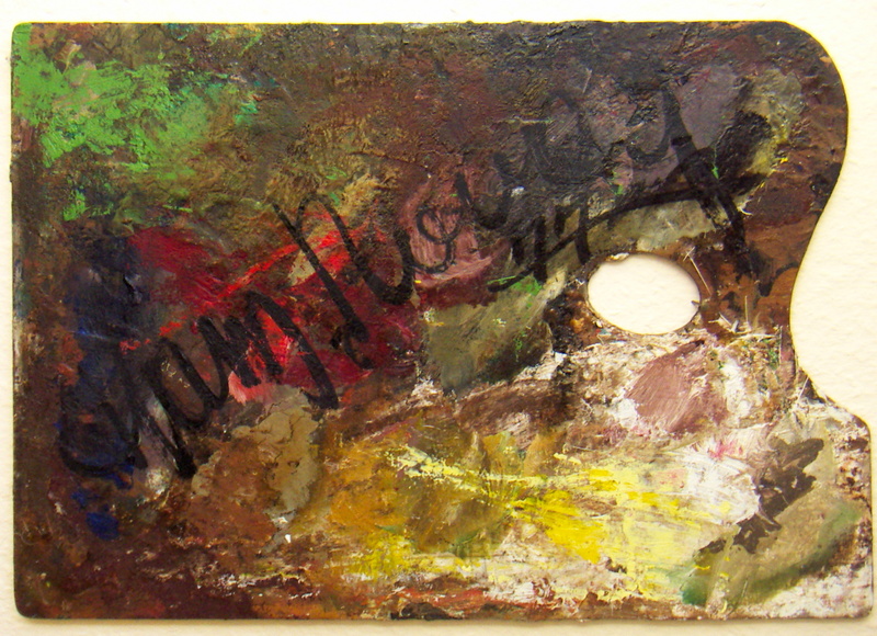 signierte und datierte ("77") Seite der Original-Palette
