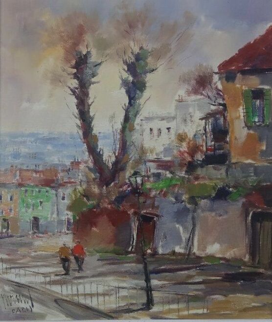 Öl / Lw., HxB 70x60 cm, sign./bez. "PARIS"